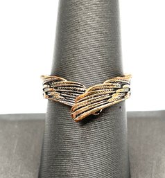 Vintage Copper Color Angel Wings Wrapped Ring, Size 8