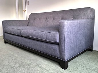 A Modern Sofa In Slate Grey Linen By Jonathan Louis