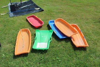 6 Sleds, Used, Some Cracks Etc.