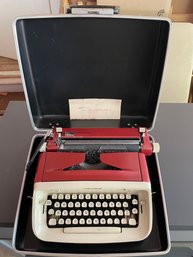 Burgundy Royal Portable Typewriter Machine.