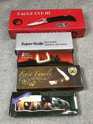 Lot Of Five - Brand New Pocket Knives - Over $220 Retail - Clearance Prices Total Over $130 - Frost Cutlery