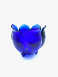 Vintage 3-toed Cobalt Blue Tulip Vase