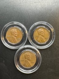 3 Wheat Pennies 1951, 1951-D, 1951-S