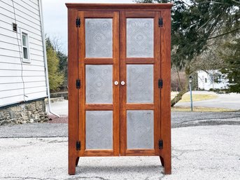 An Antique Oak Pie Safe