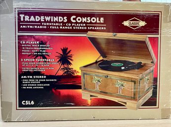 Tradewinds Console Turntable, CD Player & AM FM Radio, Model CSL6