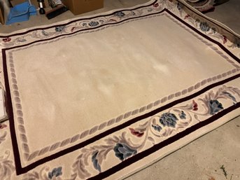 Beige Rug- Blue And Rose