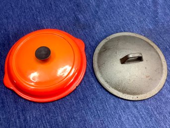 Vintage Lle Creuset And Cast Iron Lid Lot