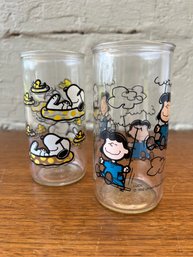 Vintage Peanuts Jelly Glasses Snoopy And Lucy