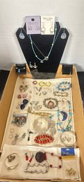 Lot Of Jewelry Collection Necklaces, Bracelets, Ear Rings, Pendants, Pins, Ring, Ear Ring Stoppers. TA/ A4