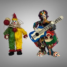 Two Small Clowns Folk Art