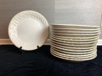 Fioriware Oak Leaf Linen And Bone 11' Plates - Set Of 15