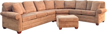 A Very Large Sectional Sofa In Chenille By Ethan Allen