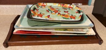 Group Of Plastic Serving Trays One Is Wood