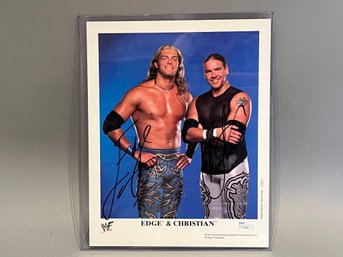 Edge And Christian Signed Wrestling 8x10 Photo, JAS Certification