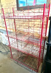 Red Wire Shelving Unit