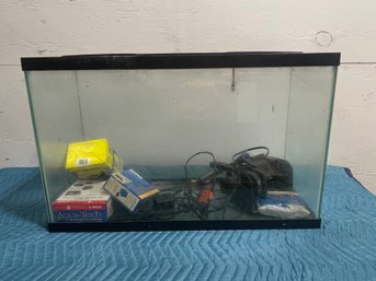 Glass Aquarium With Some Accessories