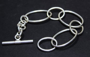 Large Link Contemporary Sterling Silver 925 Bracelet 9' Long