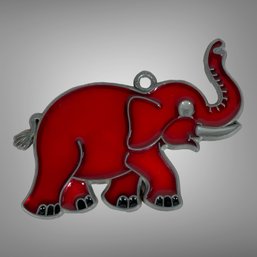 Vintage Red Stained Glass Elephant