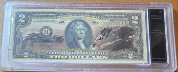 The Battle Of Midway Two Dollar Bill Incased