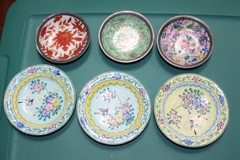 4 And 5 In Cloisonne Dishes