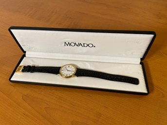 Movado Watch Womens Black Leather Bands