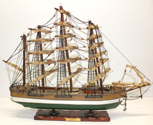 Vintage Highly Detailed Model Of A 19th Century Wooden Clipper Ship