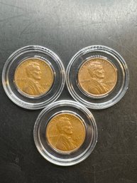 3 Wheat Pennies 1950, 1950-D, 1950-S