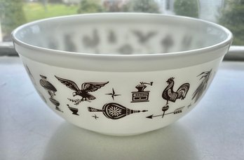 Vtg Pyrex Early American #403 2-1/2 Quart Mixing Bowl Great Graphics