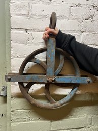 Primitive Cast Iron Pulley Wheel