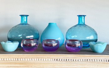 Blue And Purple Glass By Crate & Barrel