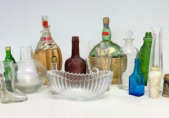 Glassware And Vintage Bottles