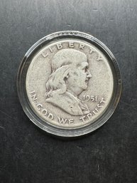 1951 Benjamin Franklin Silver Half Dollar