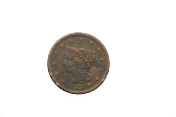 1843 Large Cent Penny Coin