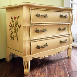 A Painted Wood Nightstand, Or Petit Chest Of Drawers