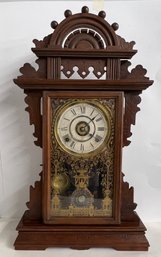 Nice Antique Gingerbread Clock With Key