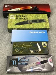 Lot Of Five - Brand New Pocket Knives - Over $220 Retail - Clearance Prices Total Over $150 - Frost Cutlery