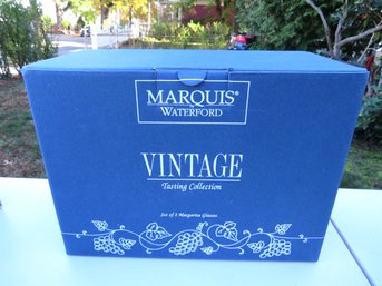 New In Box Waterford Marquis Set 2 Margarita Glasses Vintage Collection