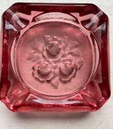 Lovely Mid Century Pink Glass Ash Tray