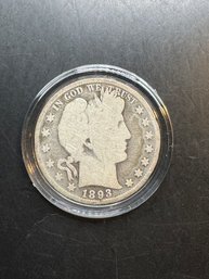 1893 Barber Silver Half Dollar