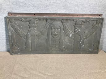 Phenomenal Antique Lead Frieze By Renowned Sculptor EMANUEL OTTO HAHN (1881-1957) This Piece Dated 1946