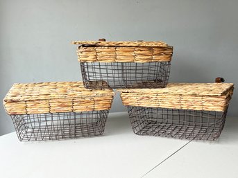 Metal Mesh And Woven Fiber Baskets