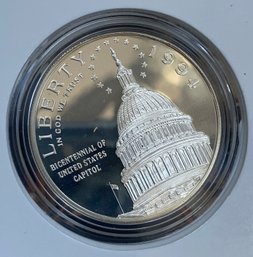 1994 Bicentennial Of The U.S. Capitol Commemorative Silver Dollar Proof Coin