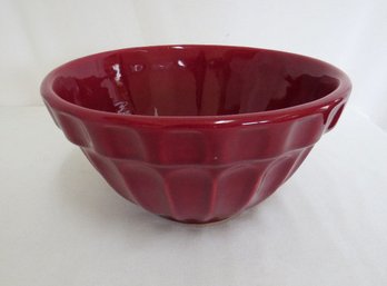 A Scarlet Burgundy Glazed Pottery Mixing Bowl