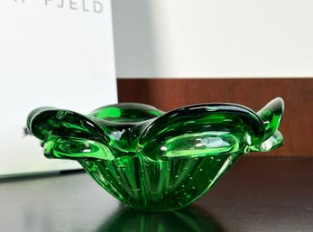 Vintage Green Murano Art Glass Bowl / Catchall