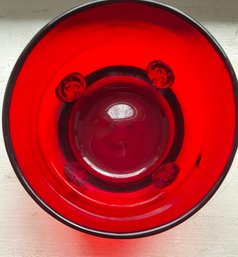 Gorgeous Hand Blown Ruby Red Dish