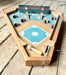 Vintage Old Century Coffee Table Wood Old Century Baseball Pinball Game