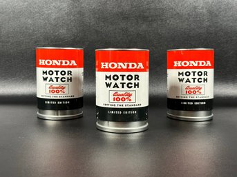 Three Honda-Branded Wristwatches In Original Packaging, New/Old Stock