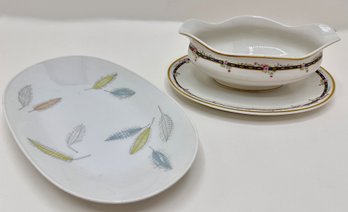 Vintage Limoges Gravy Boat & Small Rosenthal Platter