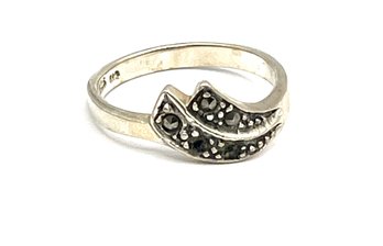 Vintage Sterling Silver Marcasite Ring, Size 7.75