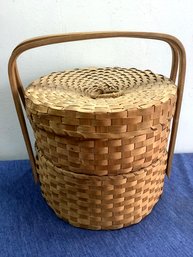 Vintage Double Tier Sewing Basket